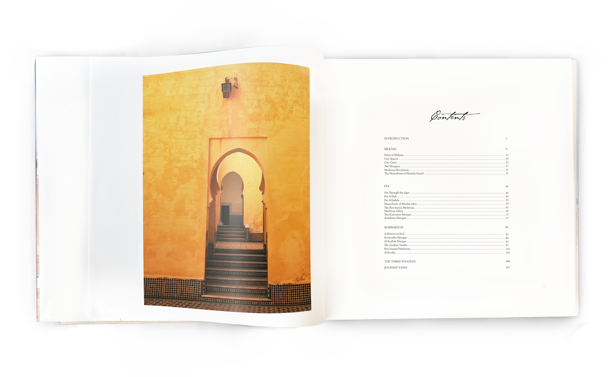 Contents page for book on Morroco's architecture